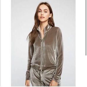 Revolve Chaser | Like New Bronze Velour Zip Up Track Style Jacket